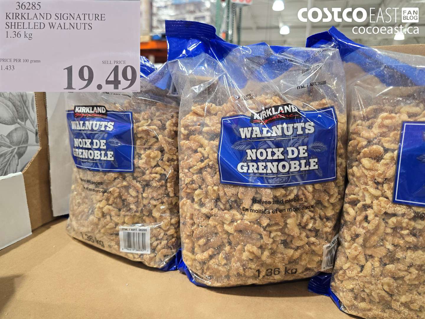 36285 KIRKLAND SIGNATURE SHELLED WALNUTS 1.36 KG $19.49