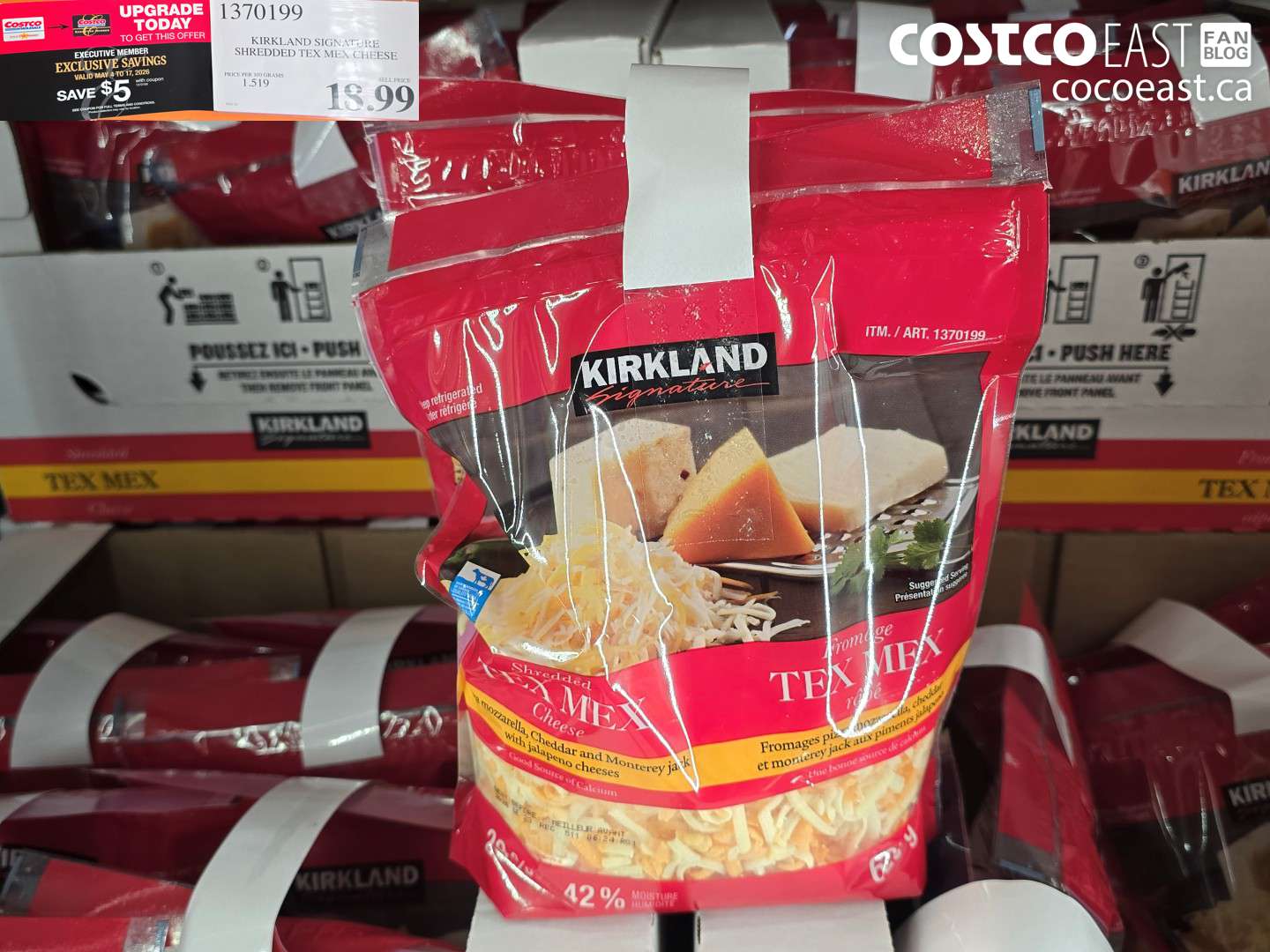 1370199 KIRKLAND SIGNATURE SHREDDED TEX MEX CHEESE ($5.00 INSTANT SAVINGS EXPIRES ON 2026-05-17) $18.99