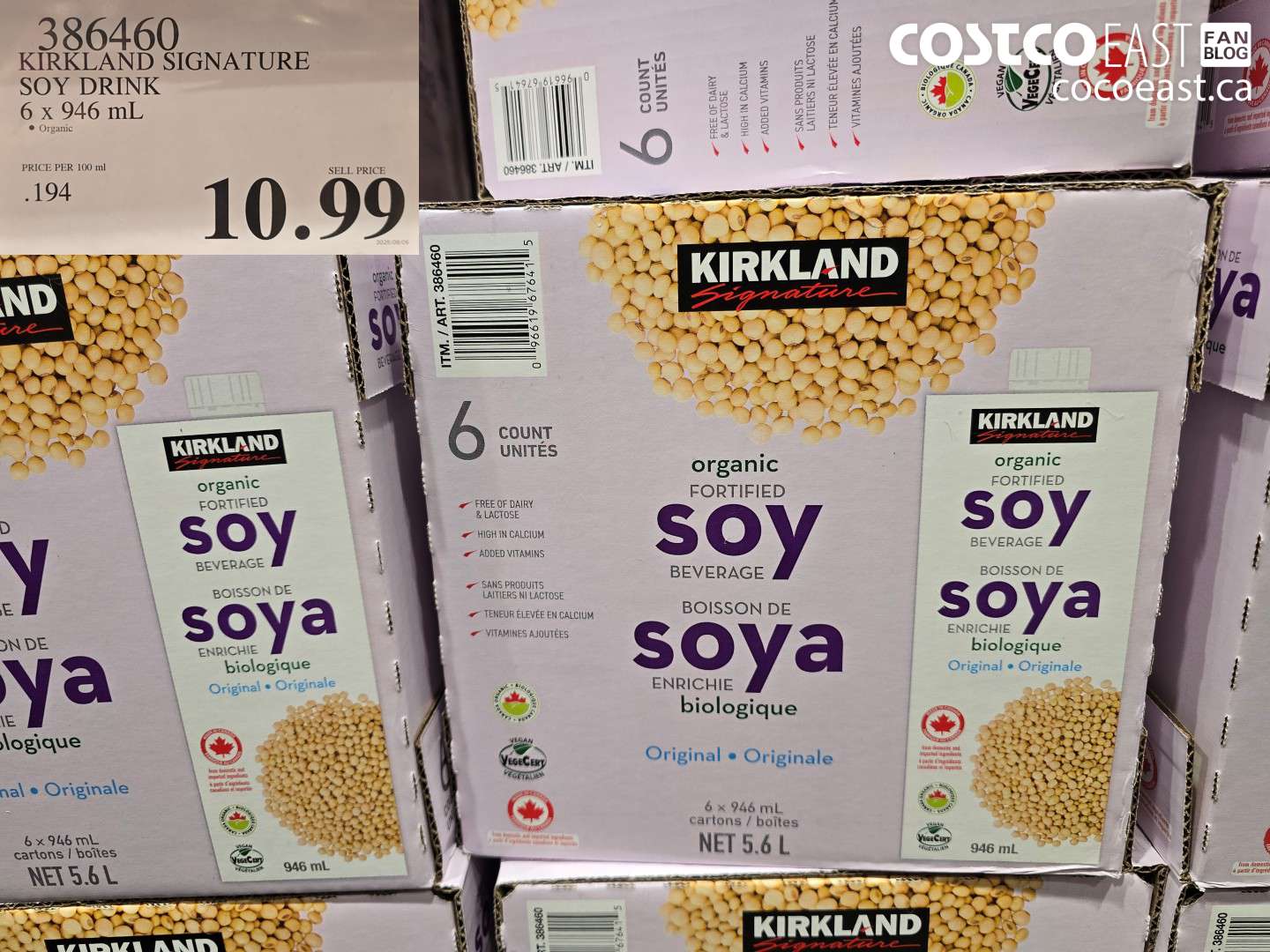 386460 KIRKLAND SIGNATURE SOY DRINK 6 X 946 ML $10.99
