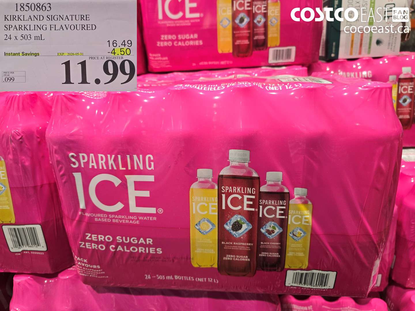 1850863 KIRKLAND SIGNATURE SPARKLING FLAVOURED 24 X 503 ML ($4.50 INSTANT SAVINGS EXPIRES ON 2026-05-31) $11.99