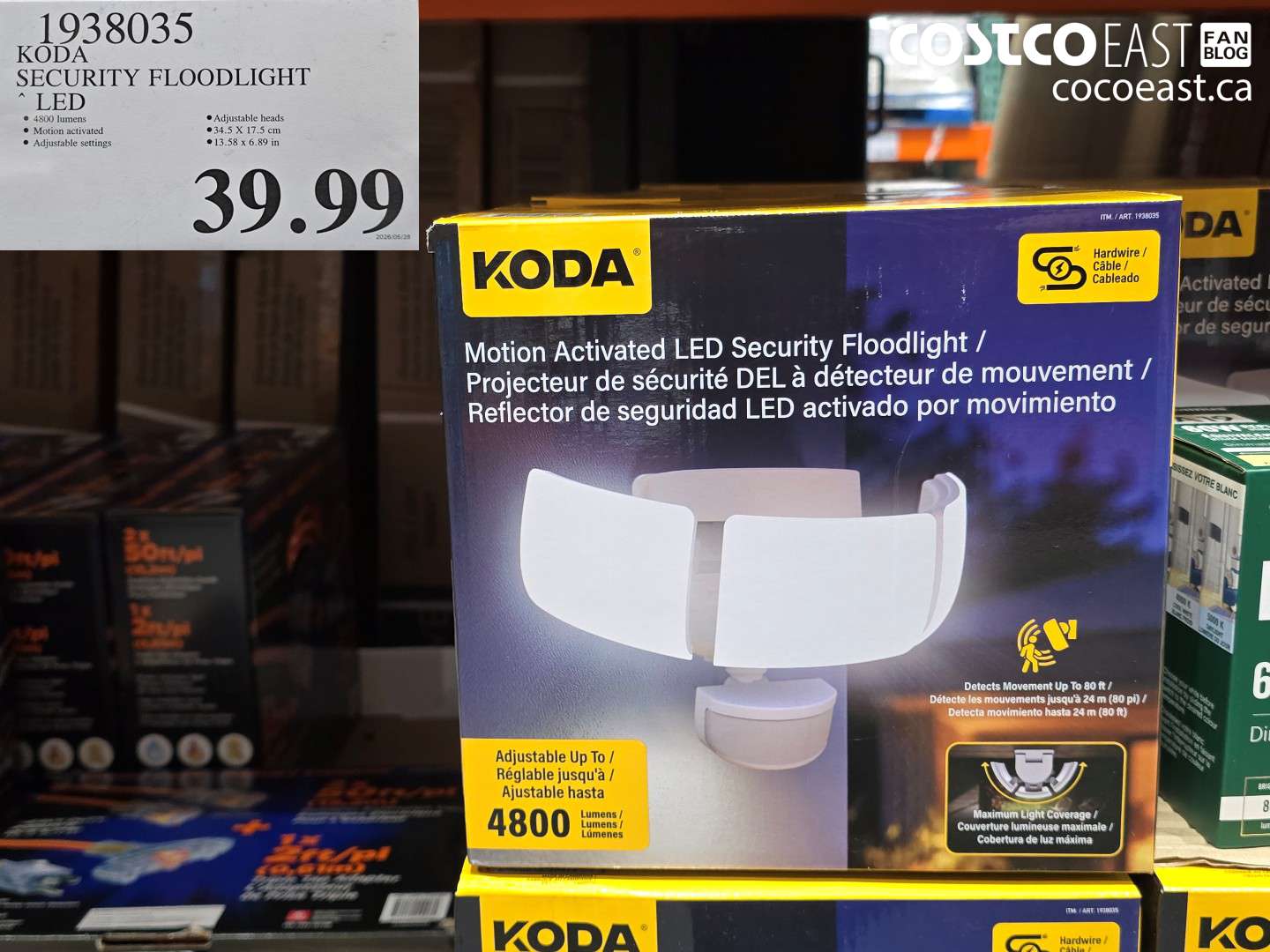 1938035 KODA SECURITY FLOODLIGHT LED $39.99