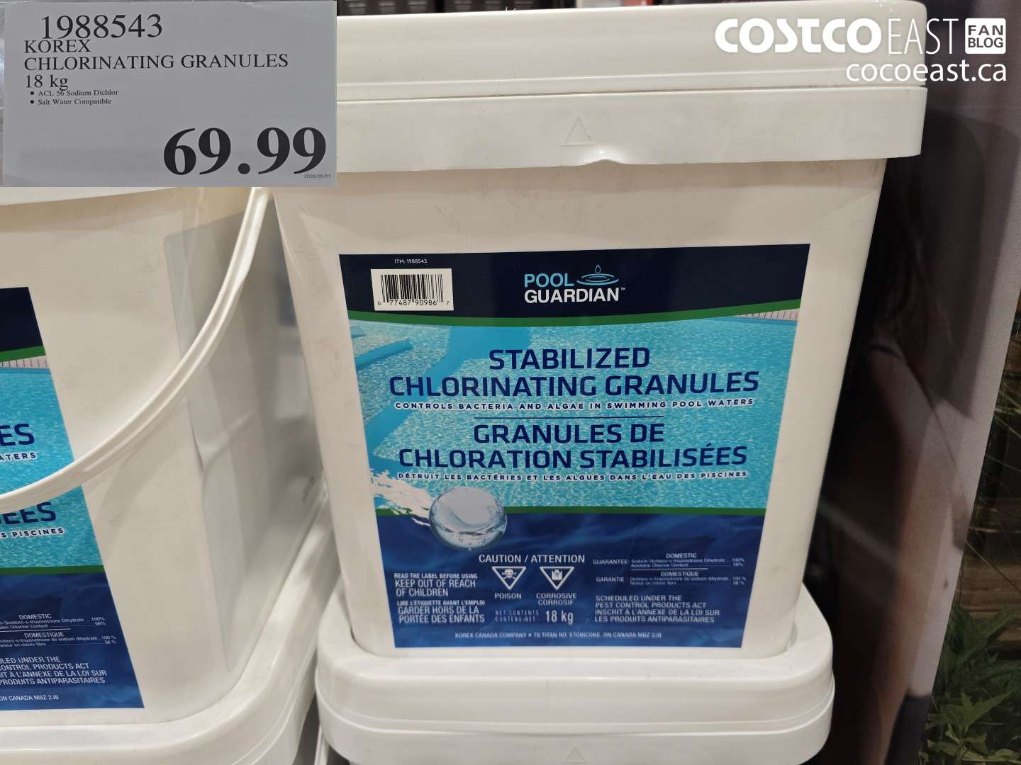 1988543 KOREX CHLORINATING GRANULES 18 KG $69.99