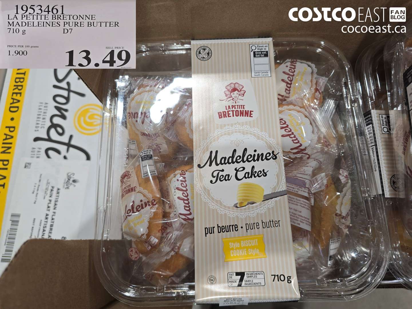 1953461 LA PETITE BRETONNE MADELEINES PURE BUTTER 710 G $13.49