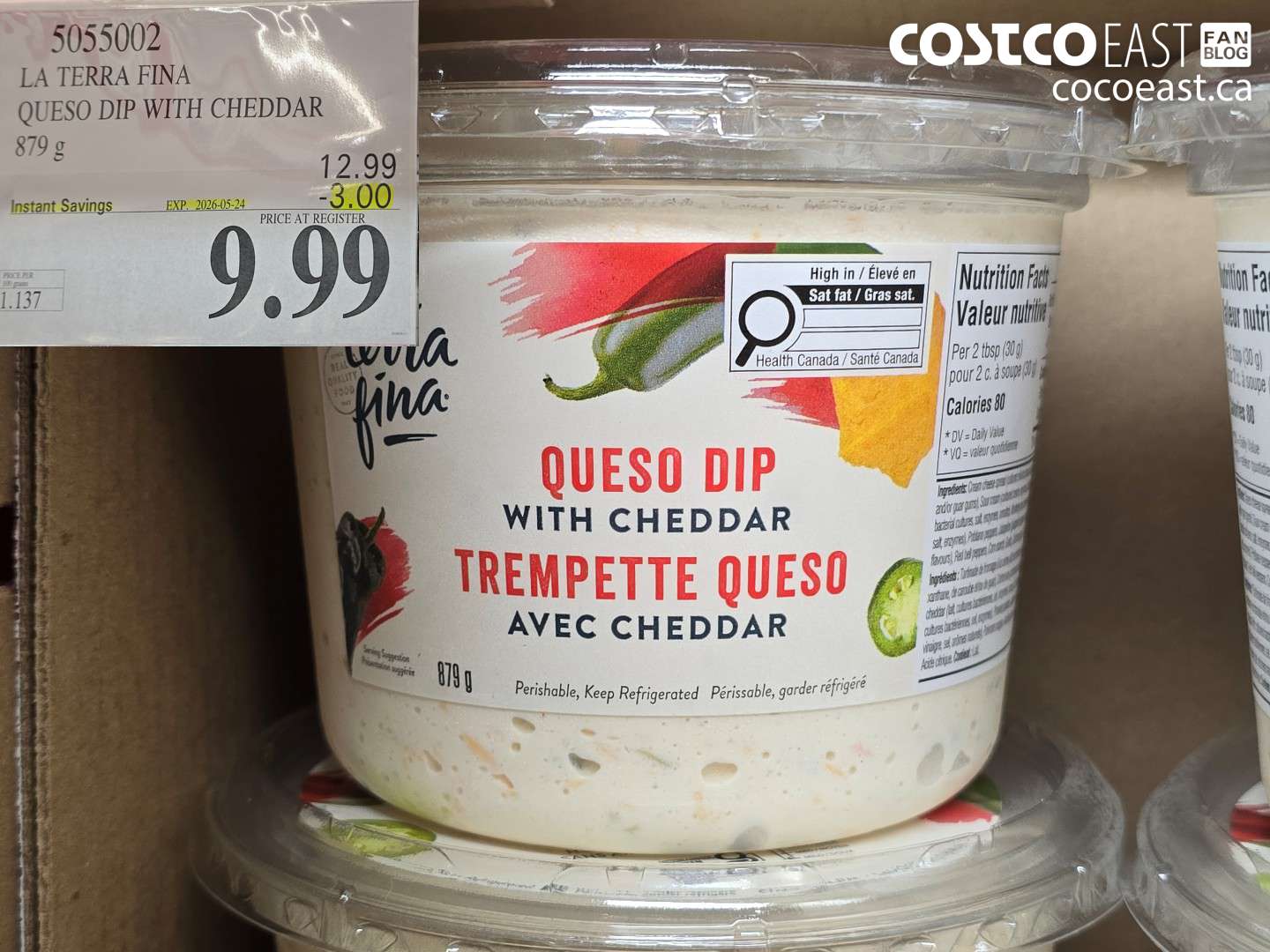 5055002 LA TERRA FINA QUESO DIP WITH CHEDDAR 879 G ($3.00 INSTANT SAVINGS EXPIRES ON 2026-05-24) $9.99