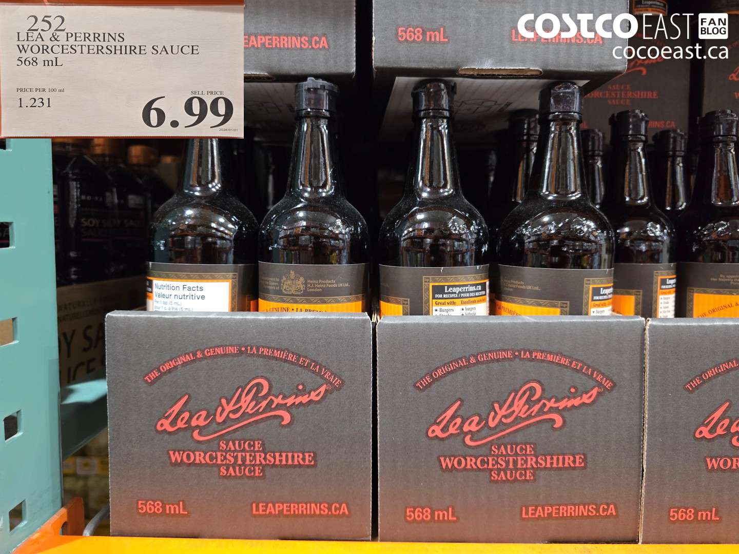 252 LEA & PERRINS WORCESTERSHIRE SAUCE 568 ML $6.99