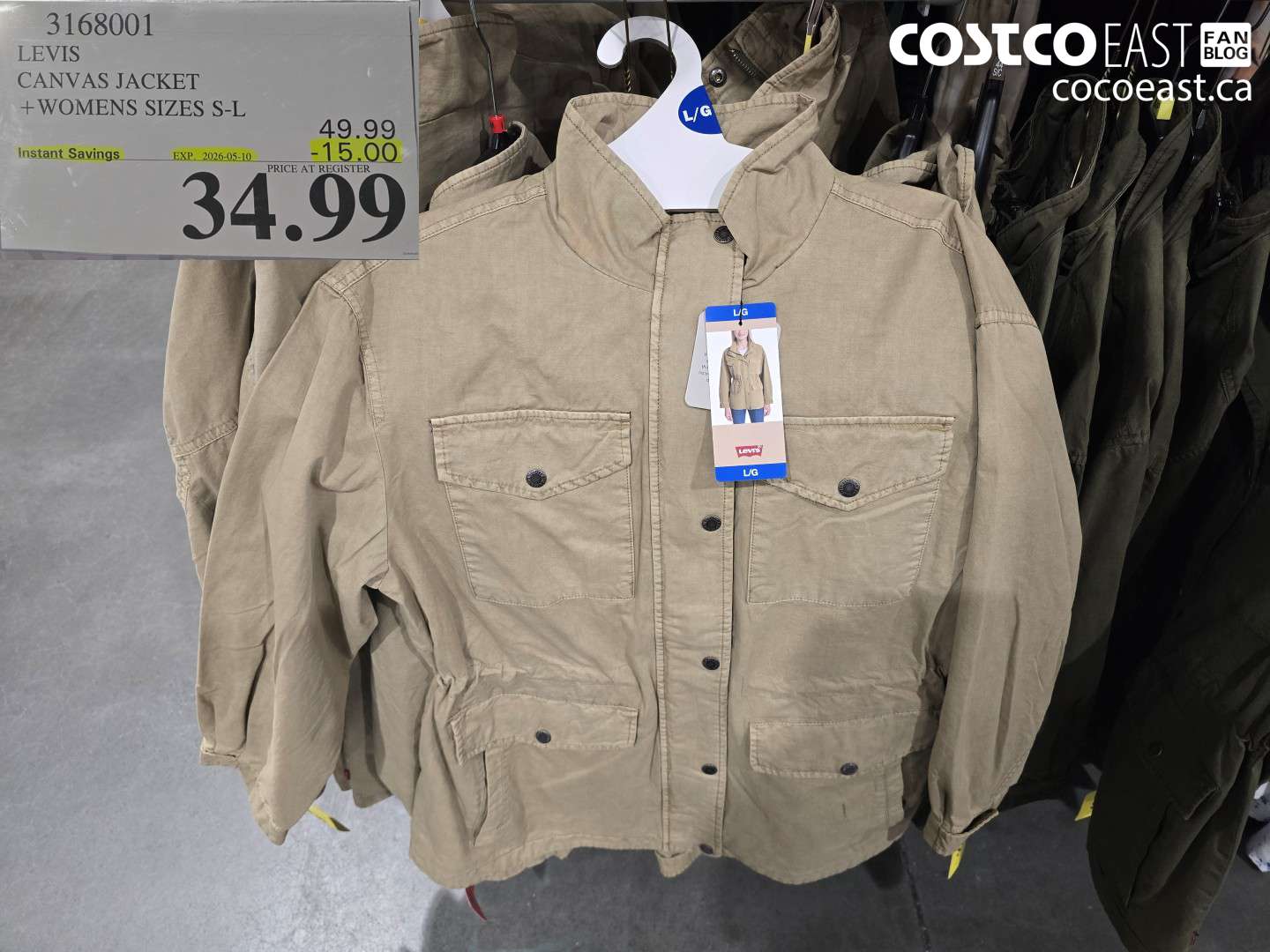 3168001 LEVIS CANVAS JACKET WOMENS SIZES S-L ($15.00 INSTANT SAVINGS EXPIRES ON 2026-05-10) $34.99