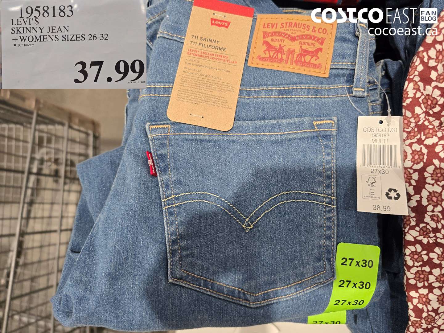 1958183 LEVI'S SKINNY JEAN WOMENS SIZES 26-32 $37.99