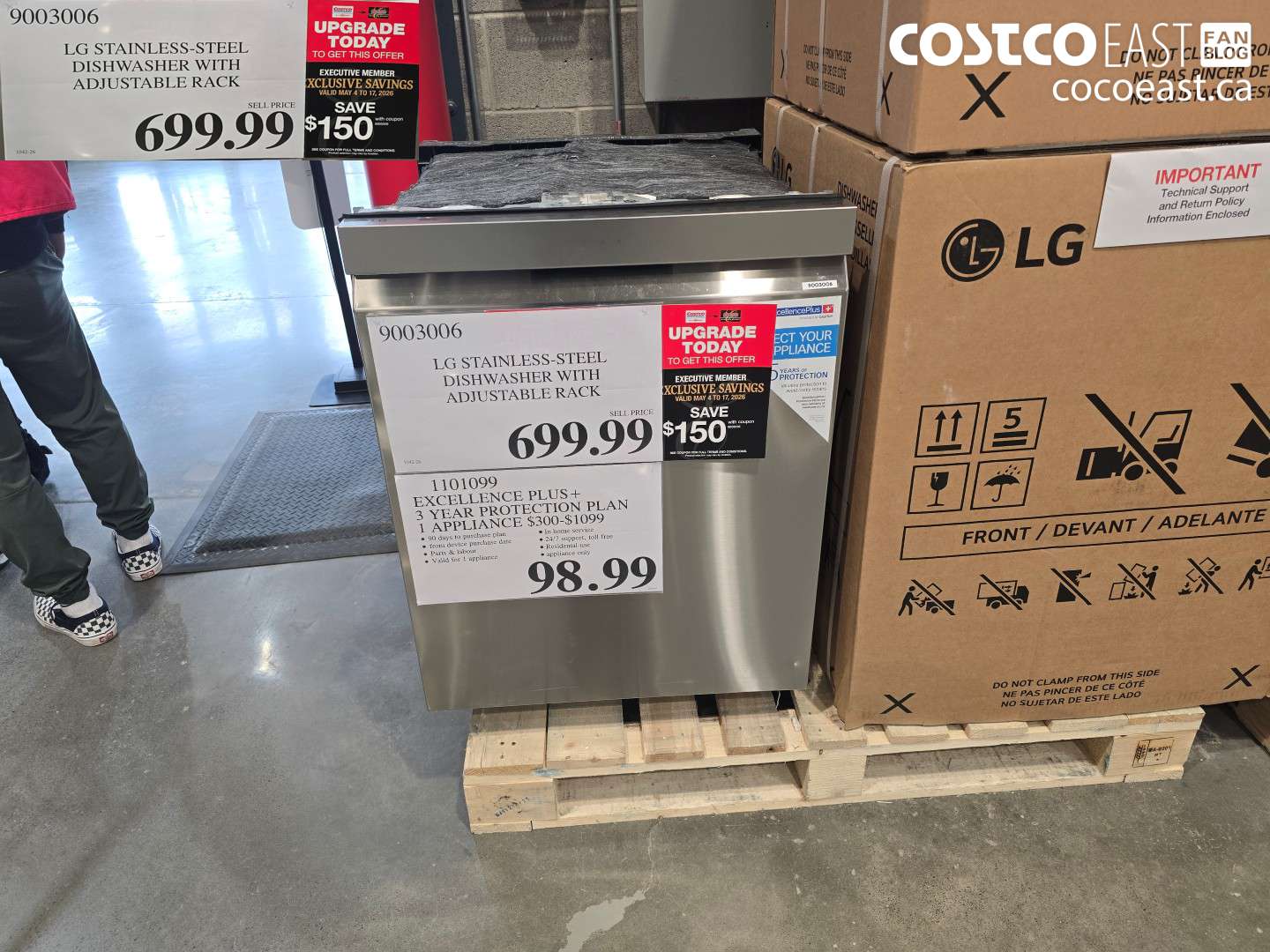 9003006 LG STAINLESS-STEEL DISHWASHER WITH ADJUSTABLE RACK 150 OFF (EXPIRES ON 2026-05-17) $549.99