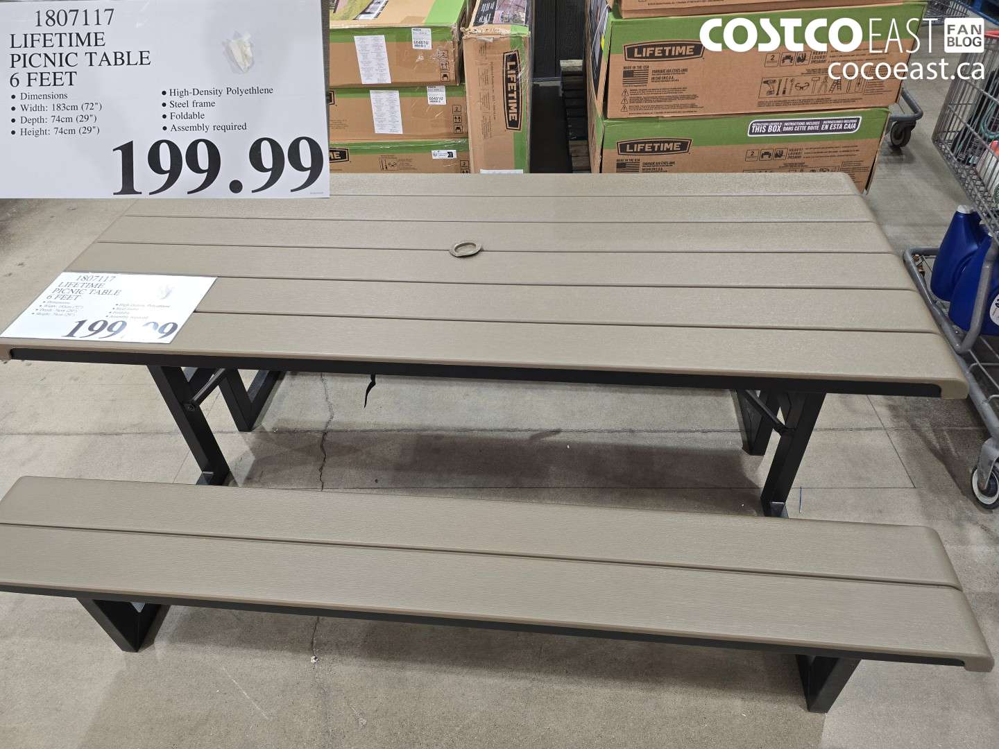 1807117 LIFETIME PICNIC TABLE 6 FEET $199.99