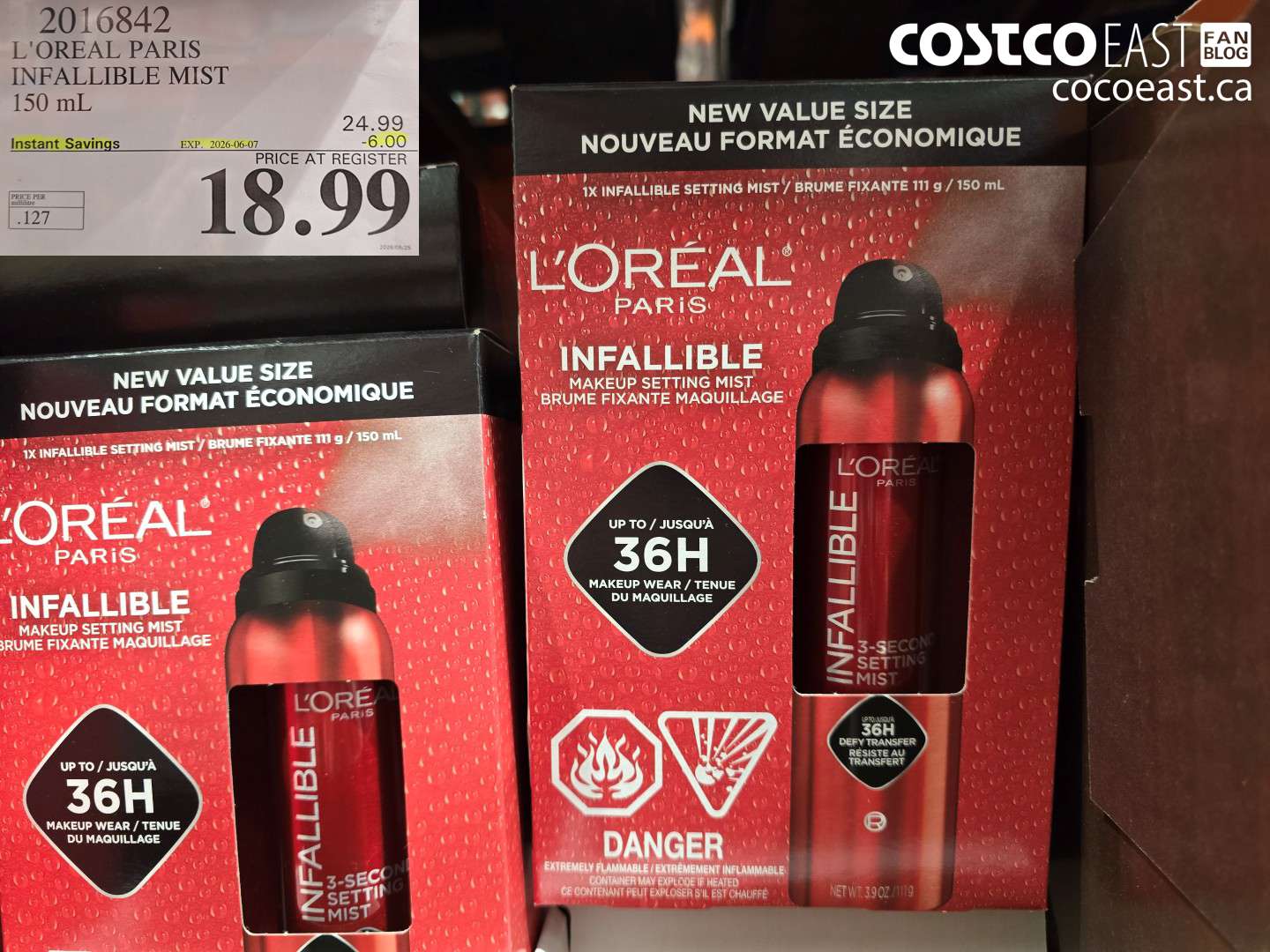 2016842 L'OREAL PARIS INFALLIBLE MIST 150 ML ($6.00 INSTANT SAVINGS EXPIRES ON 2026-06-07) $18.99