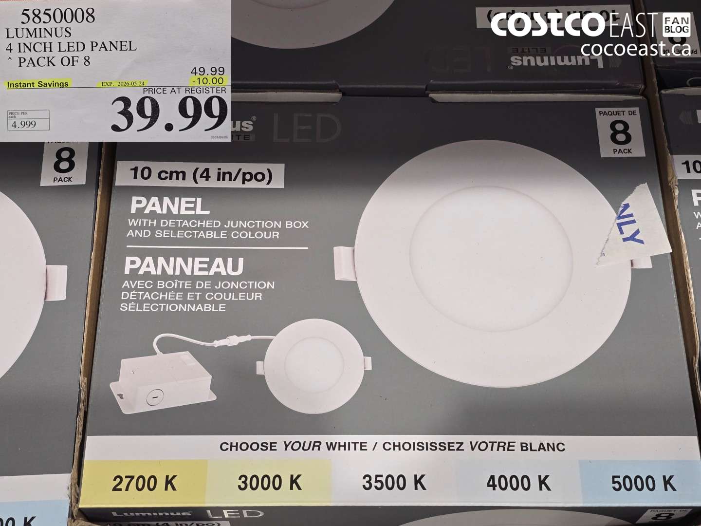 5850008 LUMINUS 4 INCH LED PANEL PACK OF 8 ($10.00 INSTANT SAVINGS EXPIRES ON 2026-05-24) $39.99