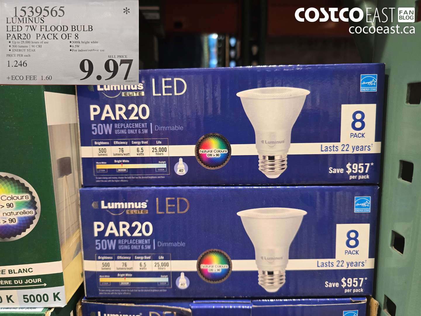 1539565 LUMINUS LED 7W FLOOD BULB PAR20 PACK OF 8 $9.97