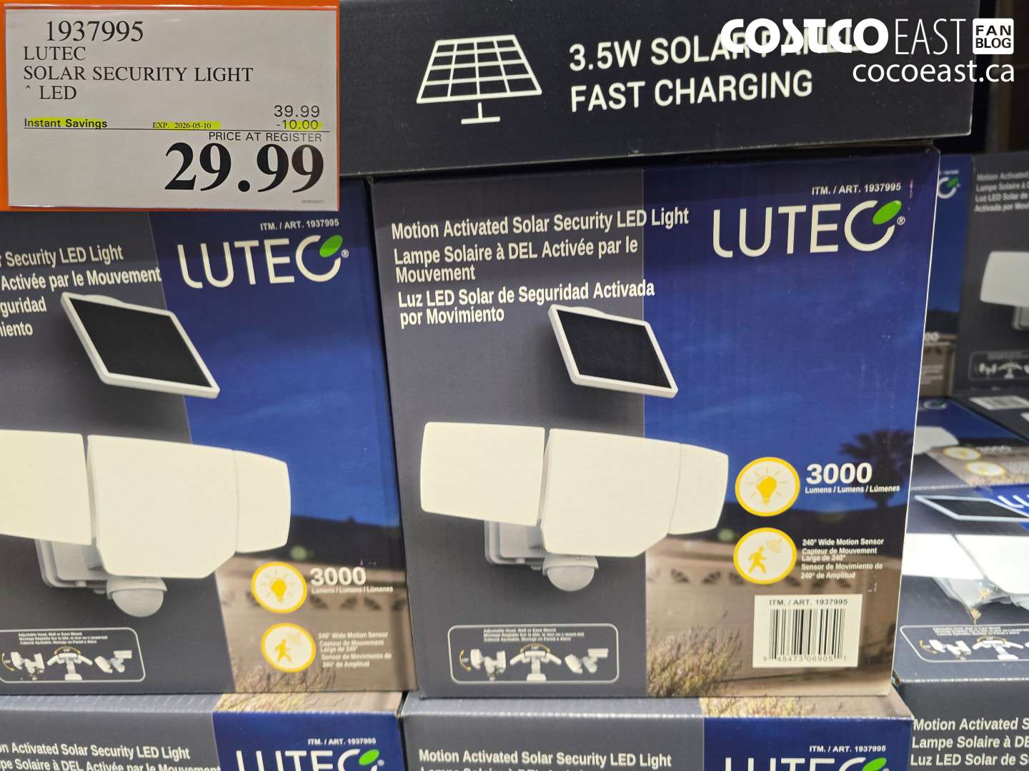 1937995 LUTEC SOLAR SECURITY LIGHT LED ($10.00 INSTANT SAVINGS EXPIRES ON 2026-05-10) $29.99