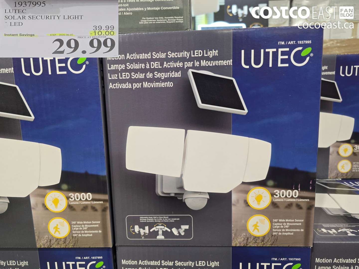 1937995 LUTEC SOLAR SECURITY LIGHT LED ($10.00 INSTANT SAVINGS EXPIRES ON 2026-06-07) $29.99