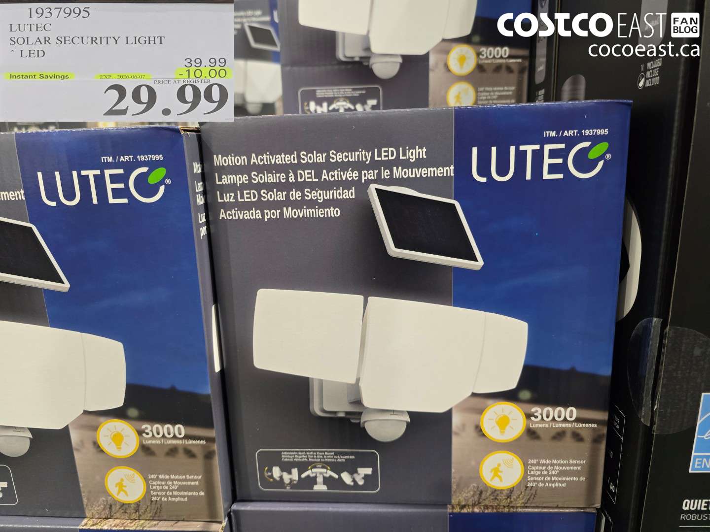 1937995 LUTEC SOLAR SECURITY LIGHT LED ($10.00 INSTANT SAVINGS EXPIRES ON 2026-06-07) $29.99