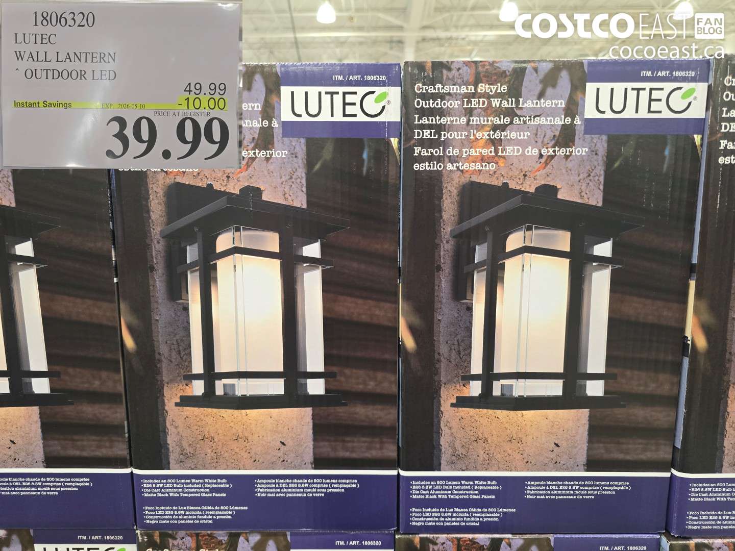 1806320 LUTEC WALL LANTERN OUTDOOR LED ($10.00 INSTANT SAVINGS EXPIRES ON 2026-05-10) $39.99