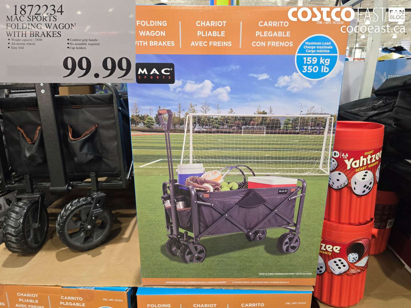 1872234 MAC SPORTS FOLDING WAGON WITH BRAKES $99.99