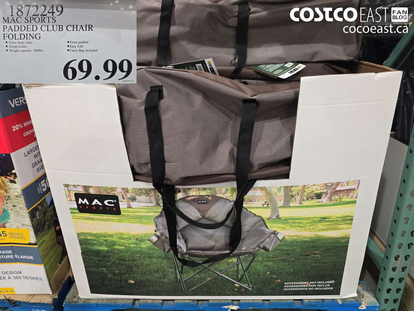 1872249 MAC SPORTS PADDED CLUB CHAIR FOLDING $69.99