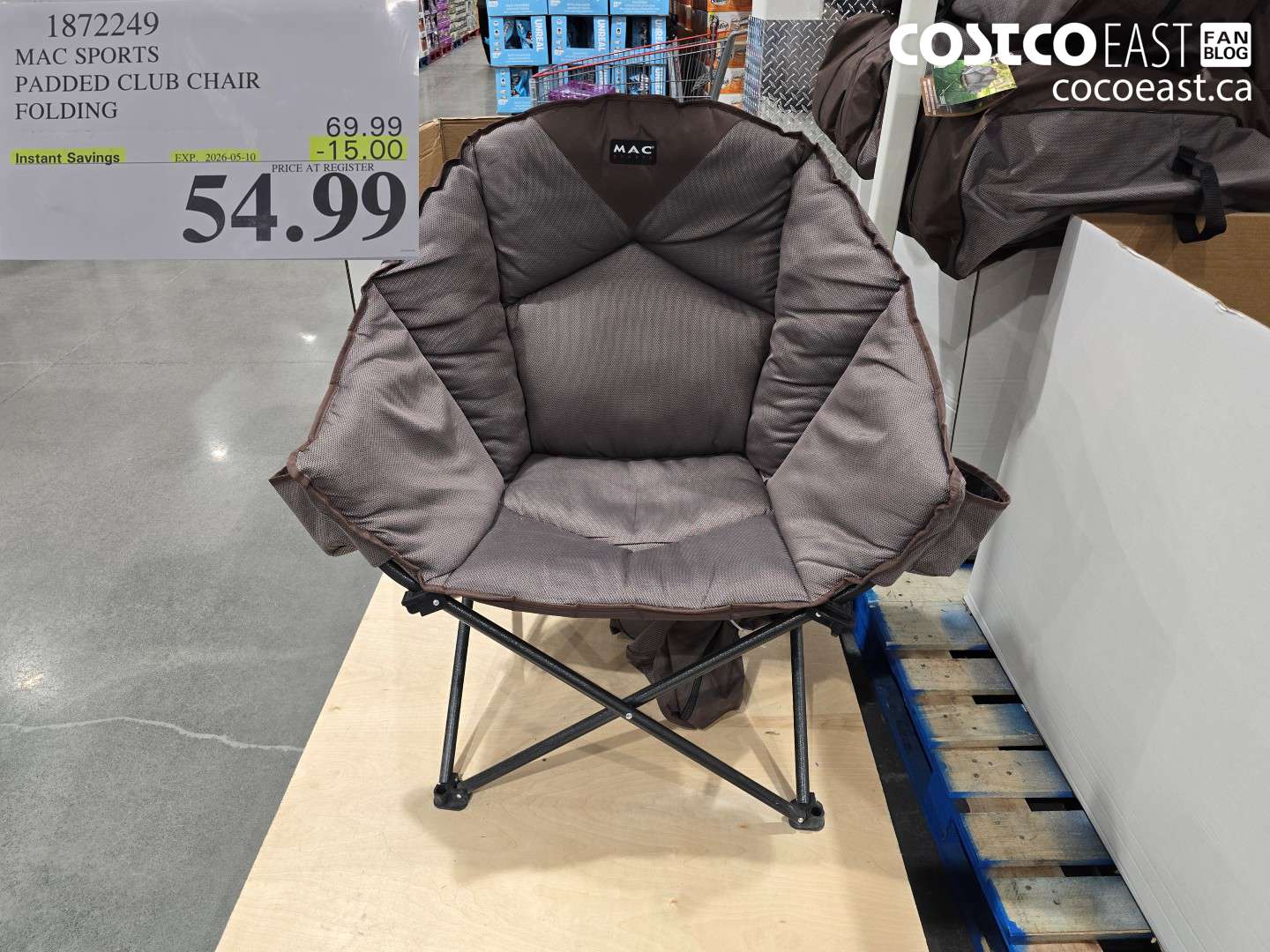 1872249 MAC SPORTS PADDED CLUB CHAIR FOLDING ($15.00 INSTANT SAVINGS EXPIRES ON 2026-05-10) $54.99