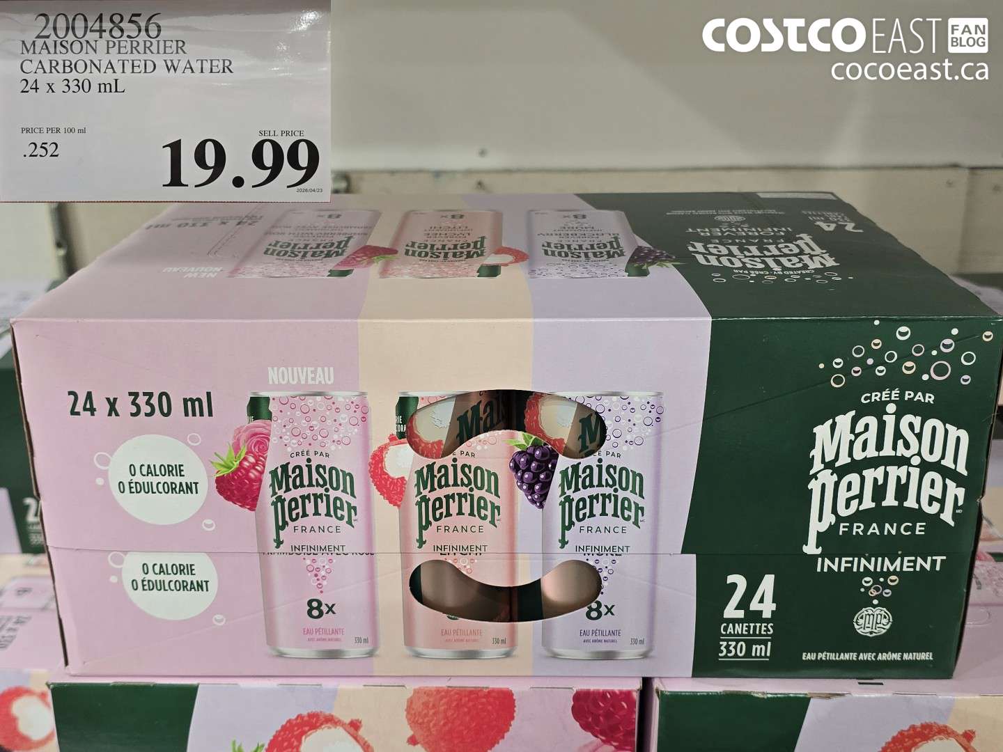 2004856 MAISON PERRIER CARBONATED WATER 24 X 330 ML $19.99