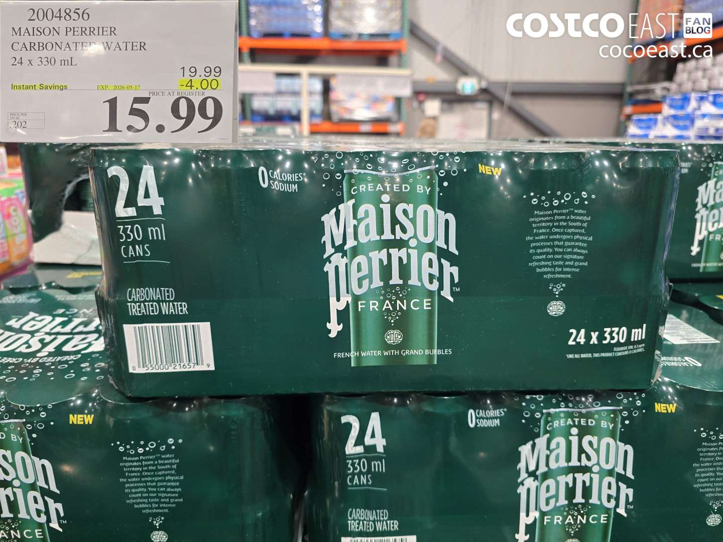 2004856 MAISON PERRIER CARBONATED WATER 24 X 330 ML ($4.00 INSTANT SAVINGS EXPIRES ON 2026-05-17) $15.99