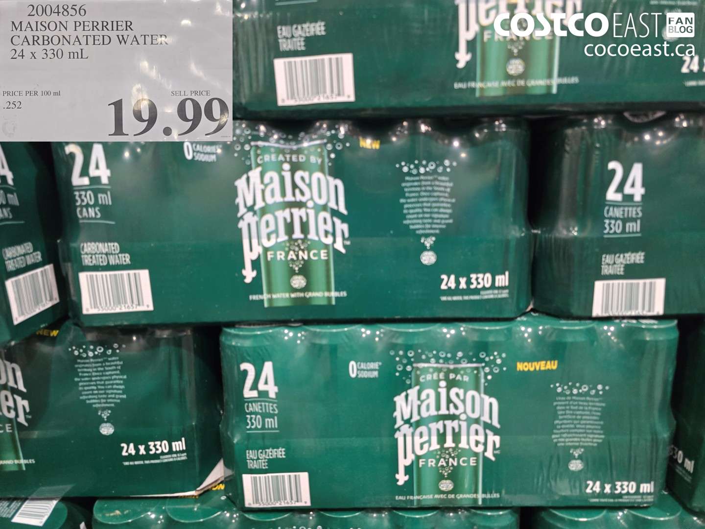 2004856 MAISON PERRIER CARBONATED WATER 24 X 330 ML $19.99