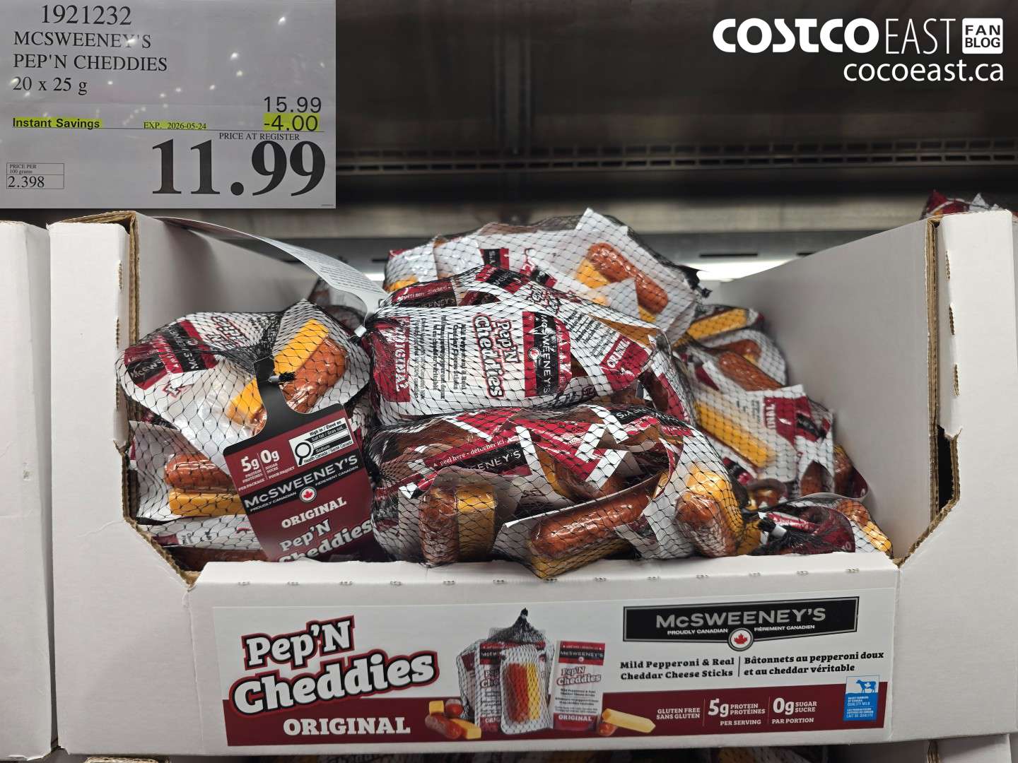 1921232 MCSWEENEY'S PEP'N CHEDDIES 20 X 25 G ($4.00 INSTANT SAVINGS EXPIRES ON 2026-05-24) $11.99