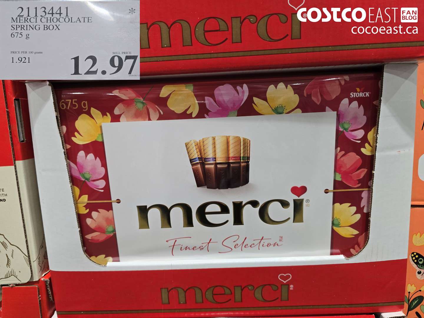 2113441 MERCI CHOCOLATE SPRING BOX 675 G $12.97