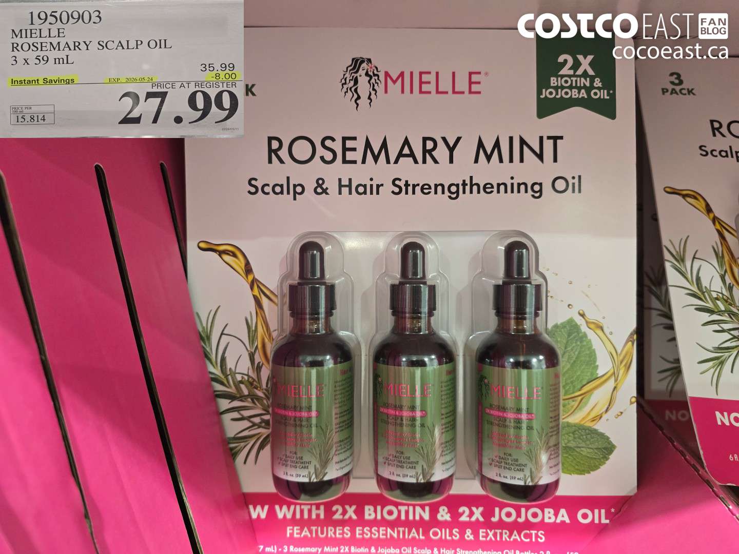 1950903 MIELLE ROSEMARY SCALP OIL 3 X 59 ML ($8.00 INSTANT SAVINGS EXPIRES ON 2026-05-24) $27.99