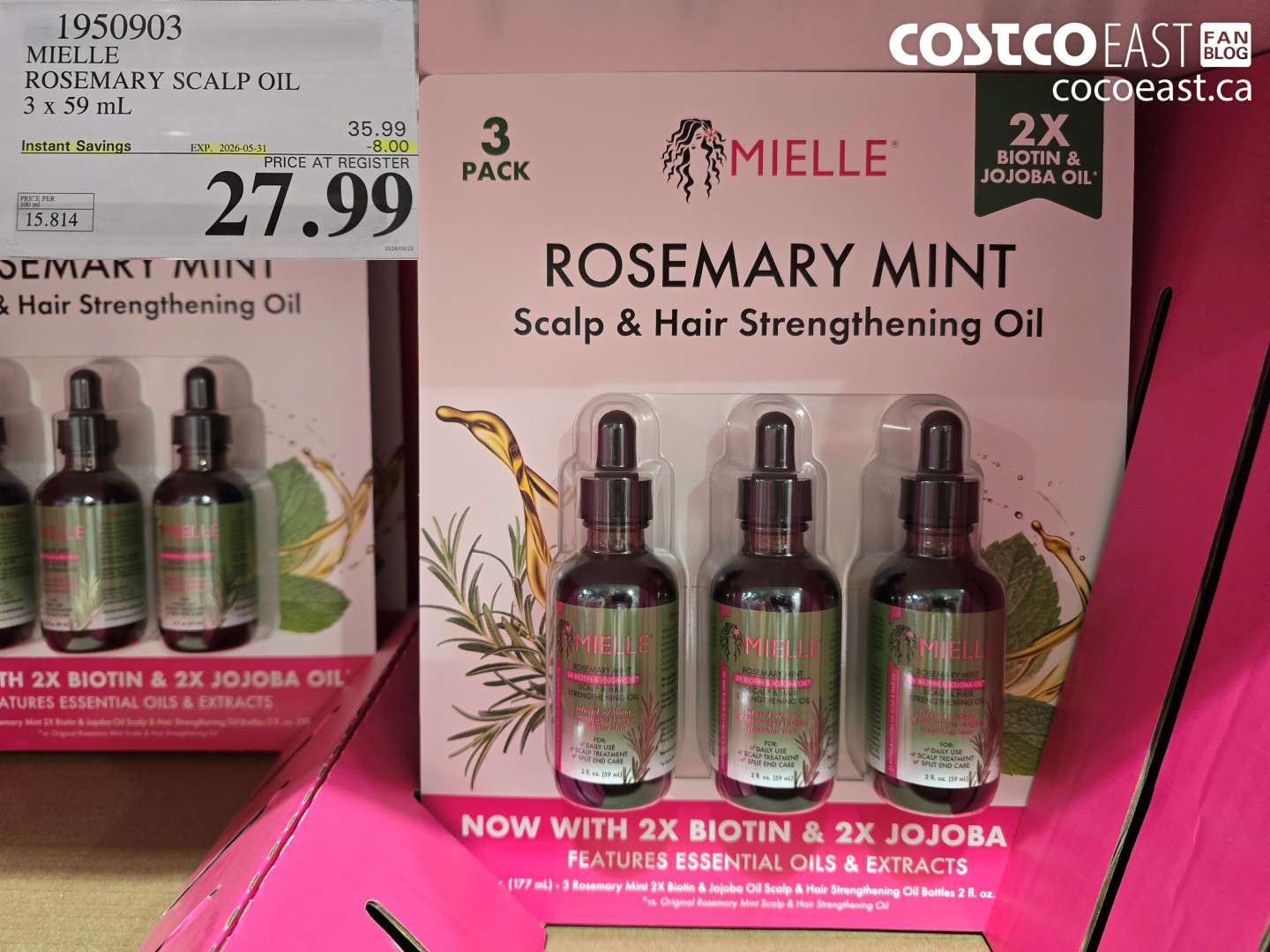 1950903 MIELLE ROSEMARY SCALP OIL 3 X 59 ML ($8.00 INSTANT SAVINGS EXPIRES ON 2026-05-31) $27.99