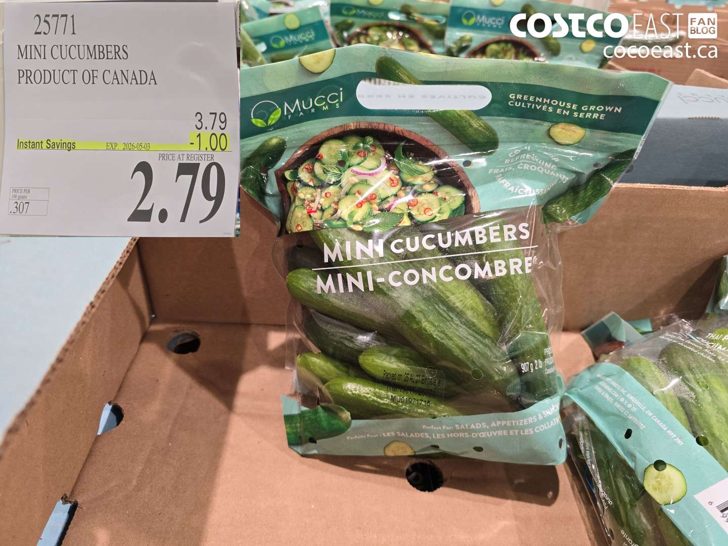 25771 MINI CUCUMBERS PRODUCT OF CANADA ($1.00 INSTANT SAVINGS EXPIRES ON 2026-05-03) $2.79