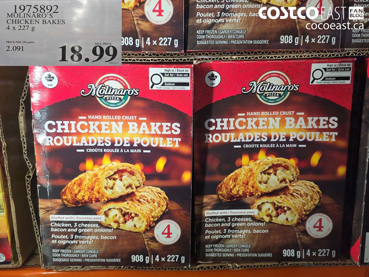 1975892 MOLINARO'S CHICKEN BAKES 4 X 227 G $18.99
