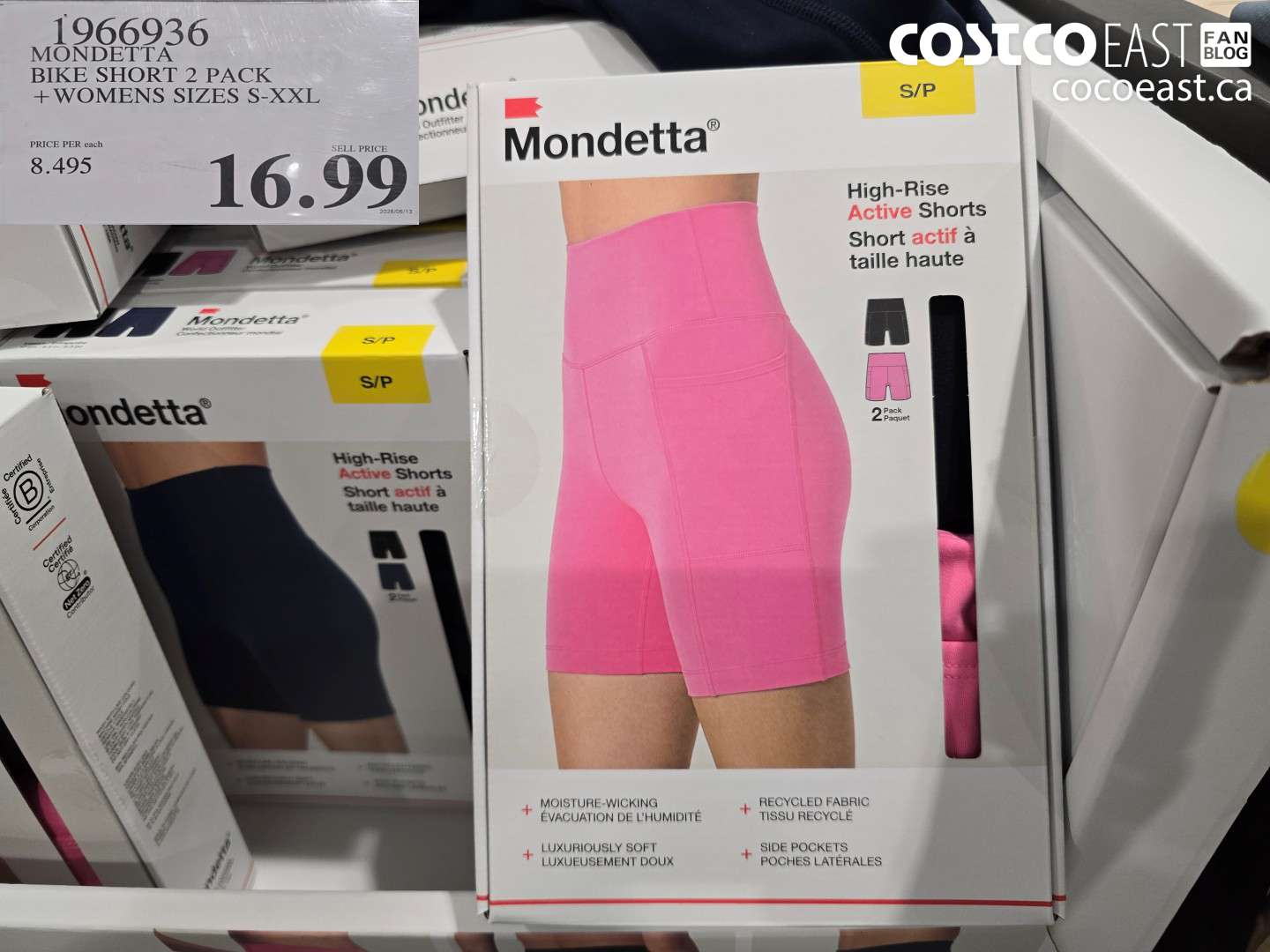 1966936 MONDETTA BIKE SHORT 2 PACK WOMENS SIZES S-XXL $16.99