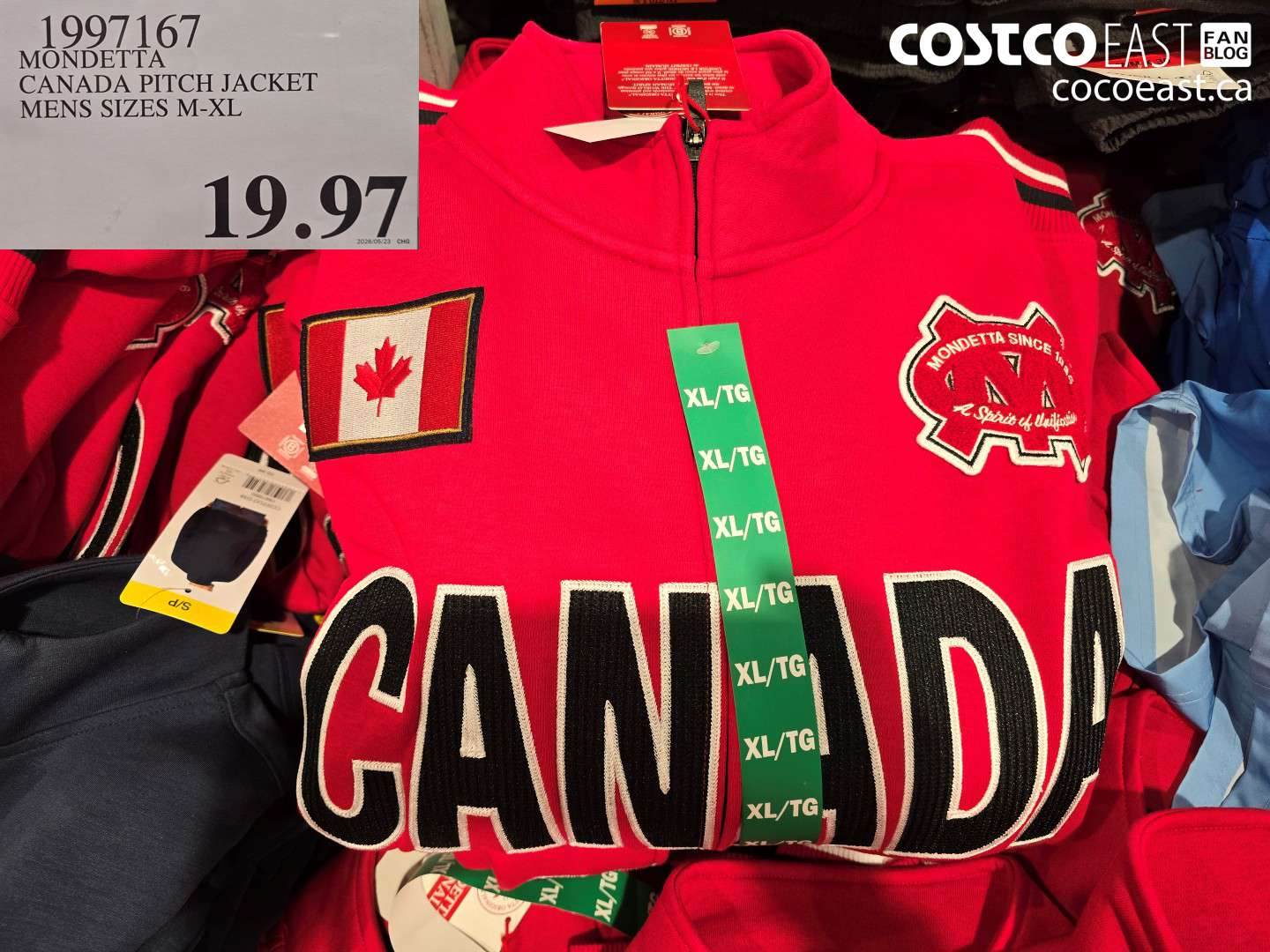 1997167 MONDETTA CANADA PITCH JACKET MENS SIZES M-XL $19.97