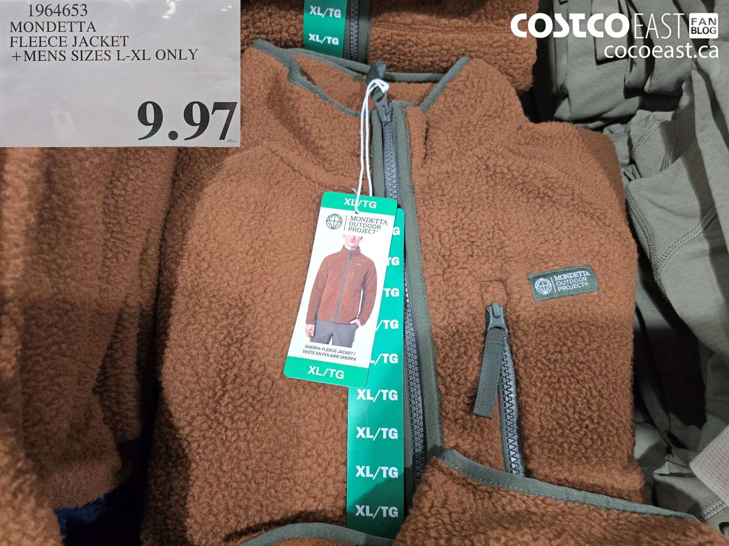 1964653 MONDETTA FLEECE JACKET + MENS SIZES L-XL ONLY $9.97
