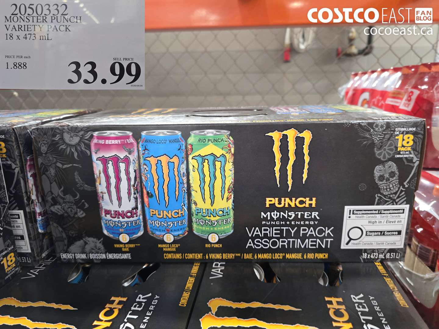 2050332 MONSTER PUNCH VARIETY PACK 18 X 473 ML $33.99