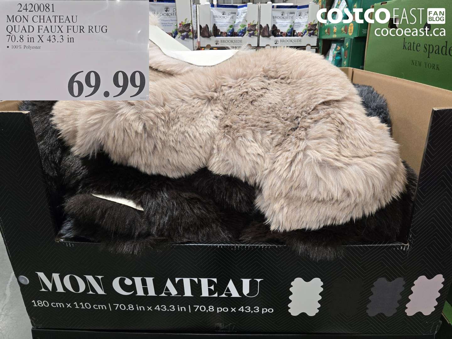 2420081 MON CHATEAU QUAD FAUX FUR RUG 70.8 IN X 43.3 IN $69.99