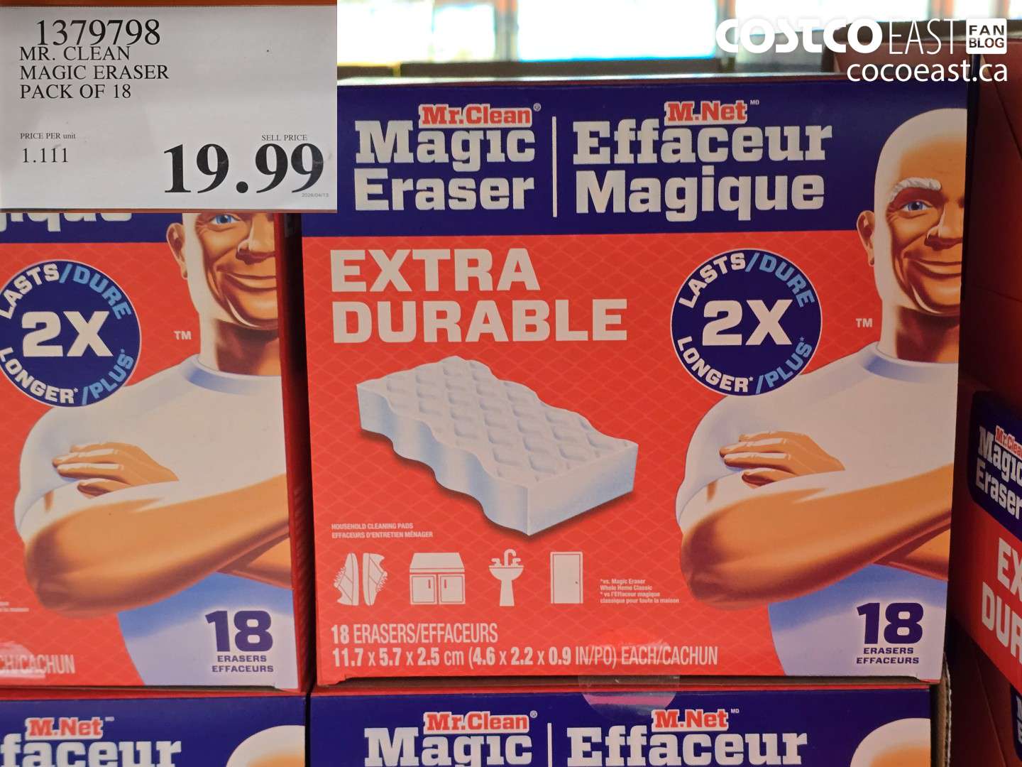 1379798 MR. CLEAN MAGIC ERASER PACK OF 18 $19.99