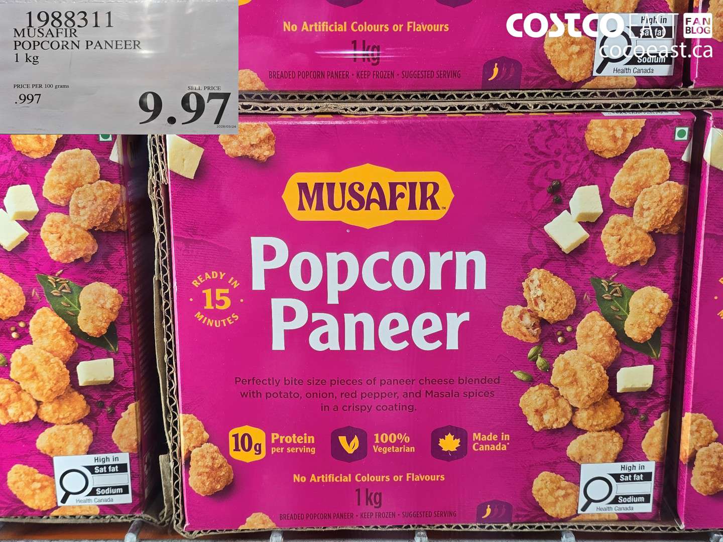 1988311 MUSAFIR POPCORN PANEER 1 KG $9.97