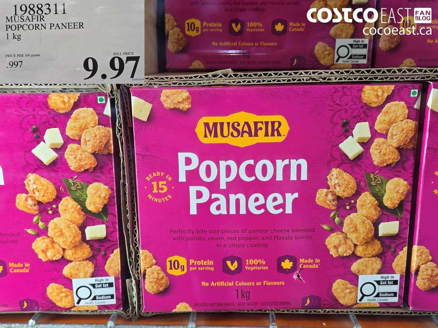 1988311 MUSAFIR POPCORN PANEER 1 KG $9.97