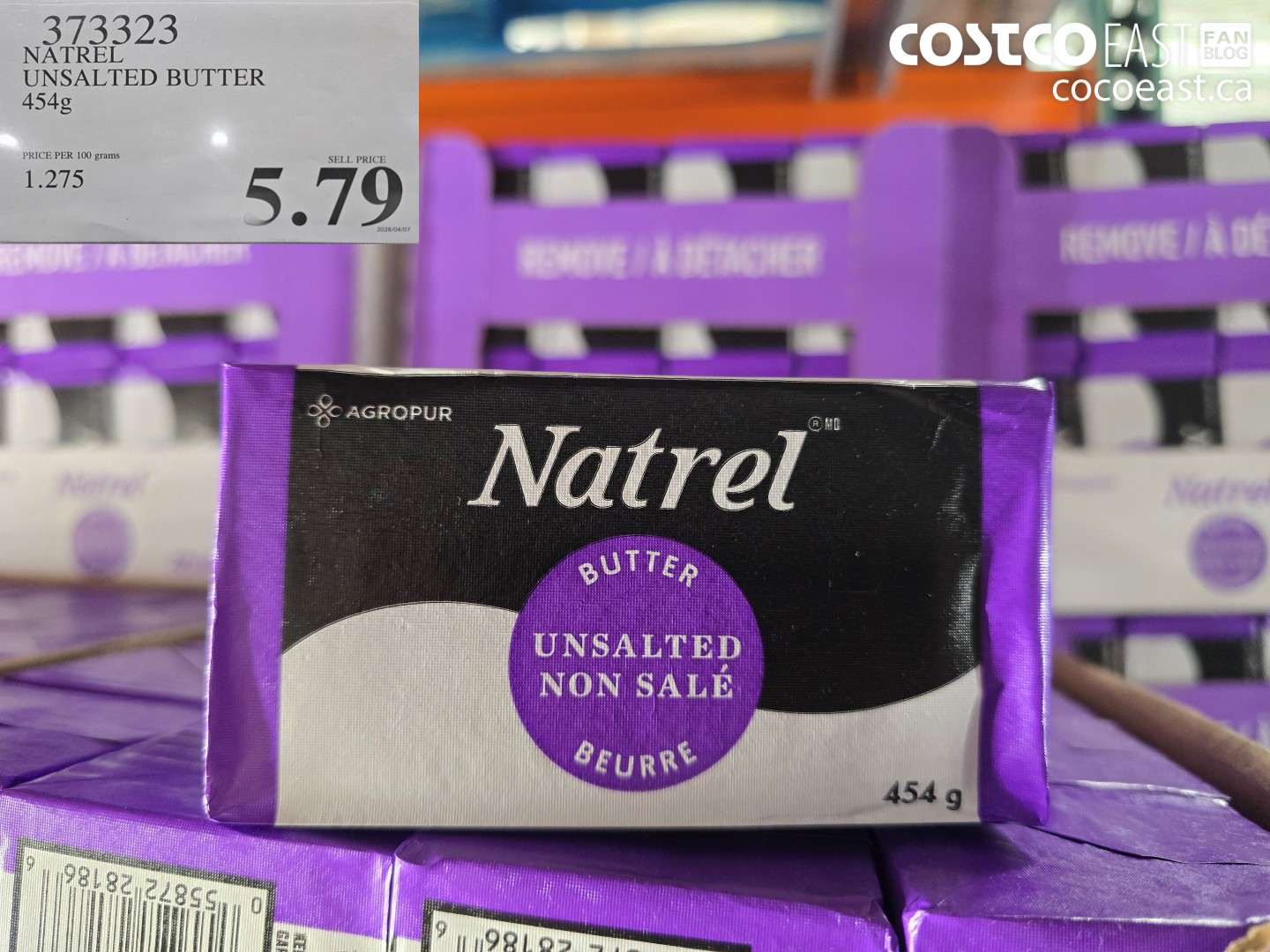 373323 NATREL UNSALTED BUTTER 454G $5.79