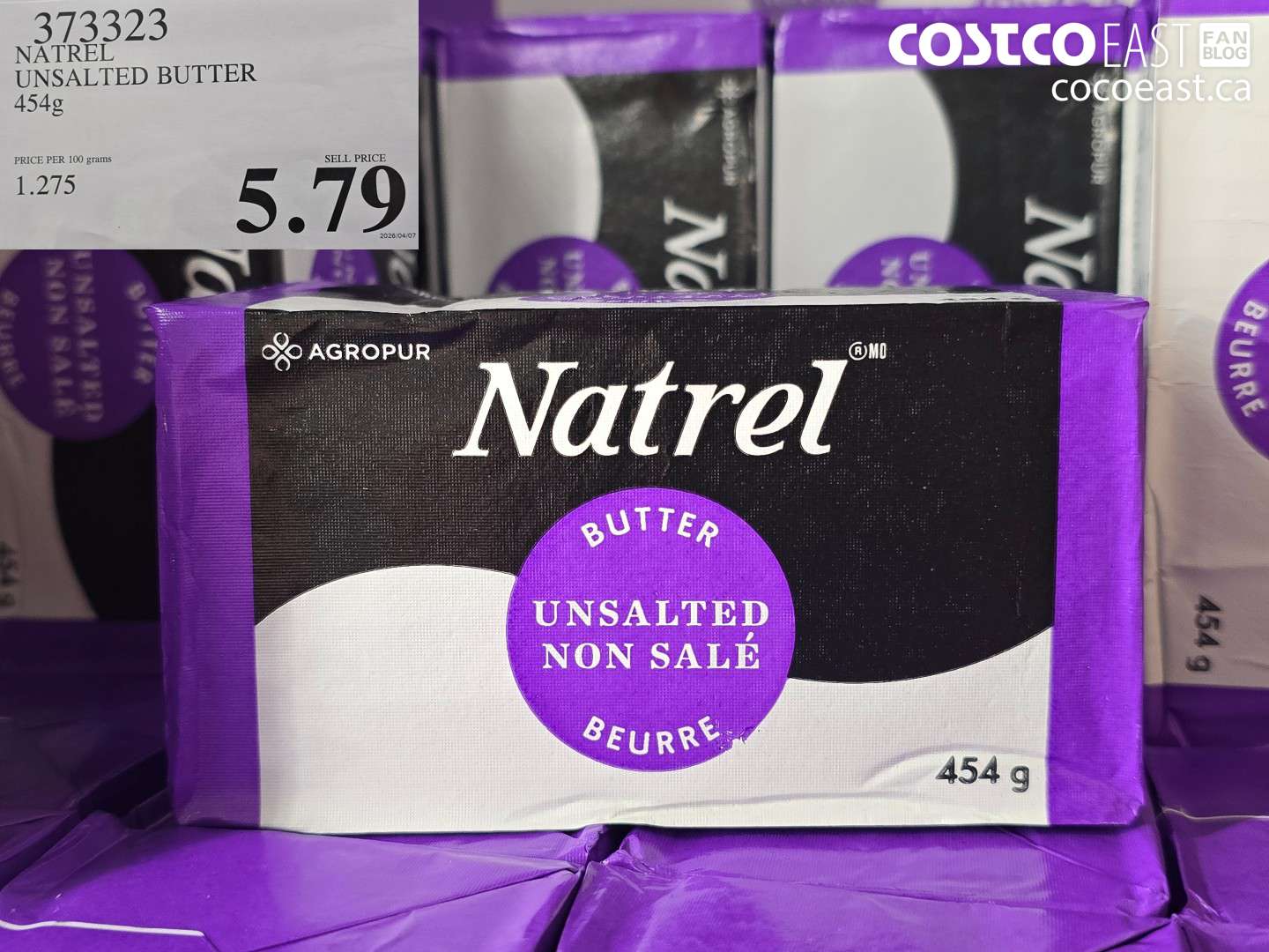 373323 NATREL UNSALTED BUTTER 454G $5.79
