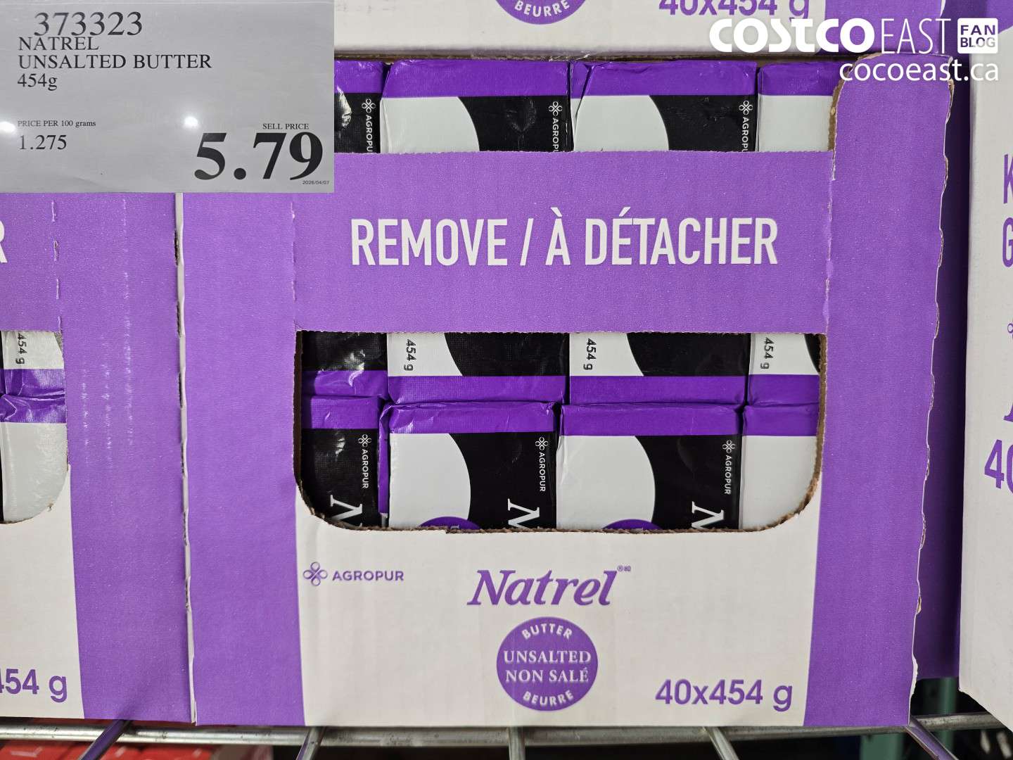 373323 NATREL UNSALTED BUTTER 454G $5.79