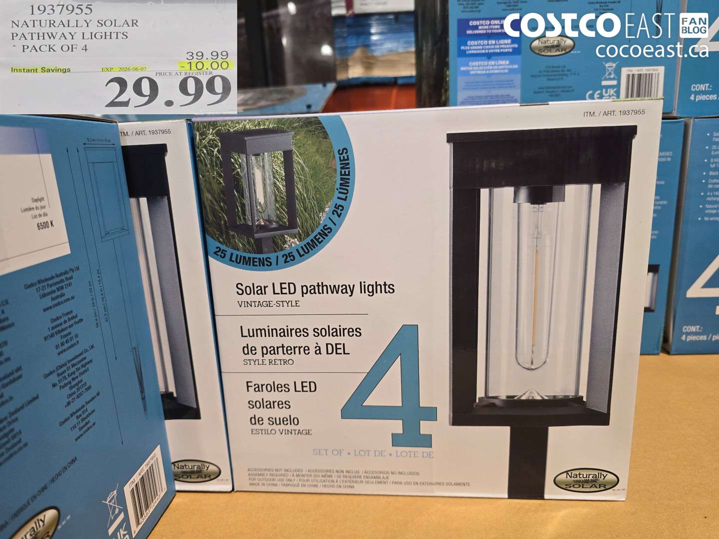 1937955 NATURALLY SOLAR PATHWAY LIGHTS PACK OF 4 ($10.00 INSTANT SAVINGS EXPIRES ON 2026-06-07) $29.99
