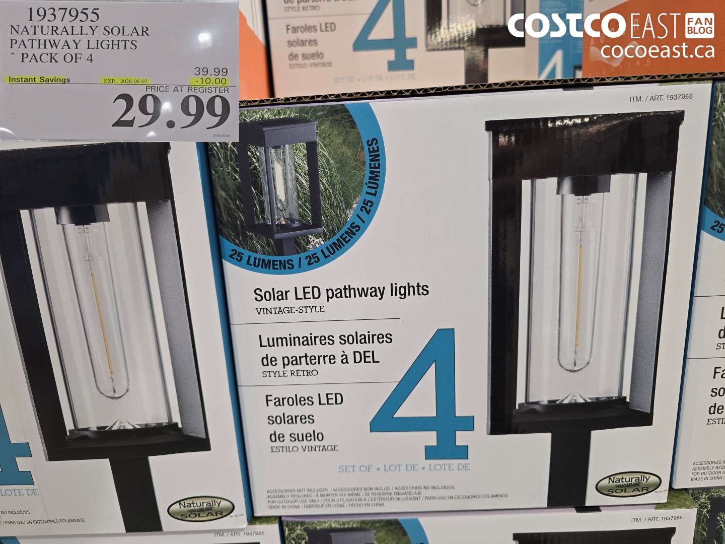 1937955 NATURALLY SOLAR PATHWAY LIGHTS PACK OF 4 ($10.00 INSTANT SAVINGS EXPIRES ON 2026-06-07) $29.99