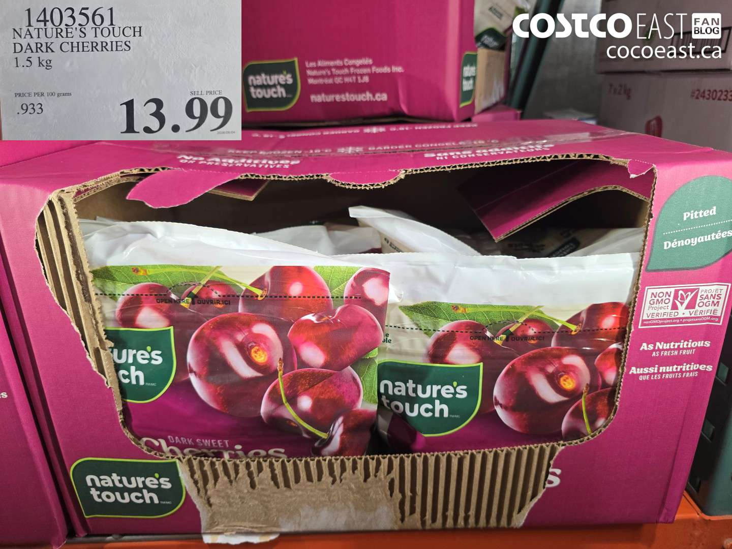 1403561 NATURE'S TOUCH DARK CHERRIES 1.5 KG $13.99