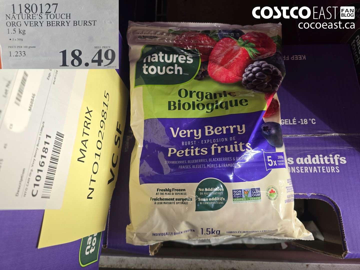1180127 NATURE'S TOUCH ORG VERY BERRY BURST 1.5 KG $18.49