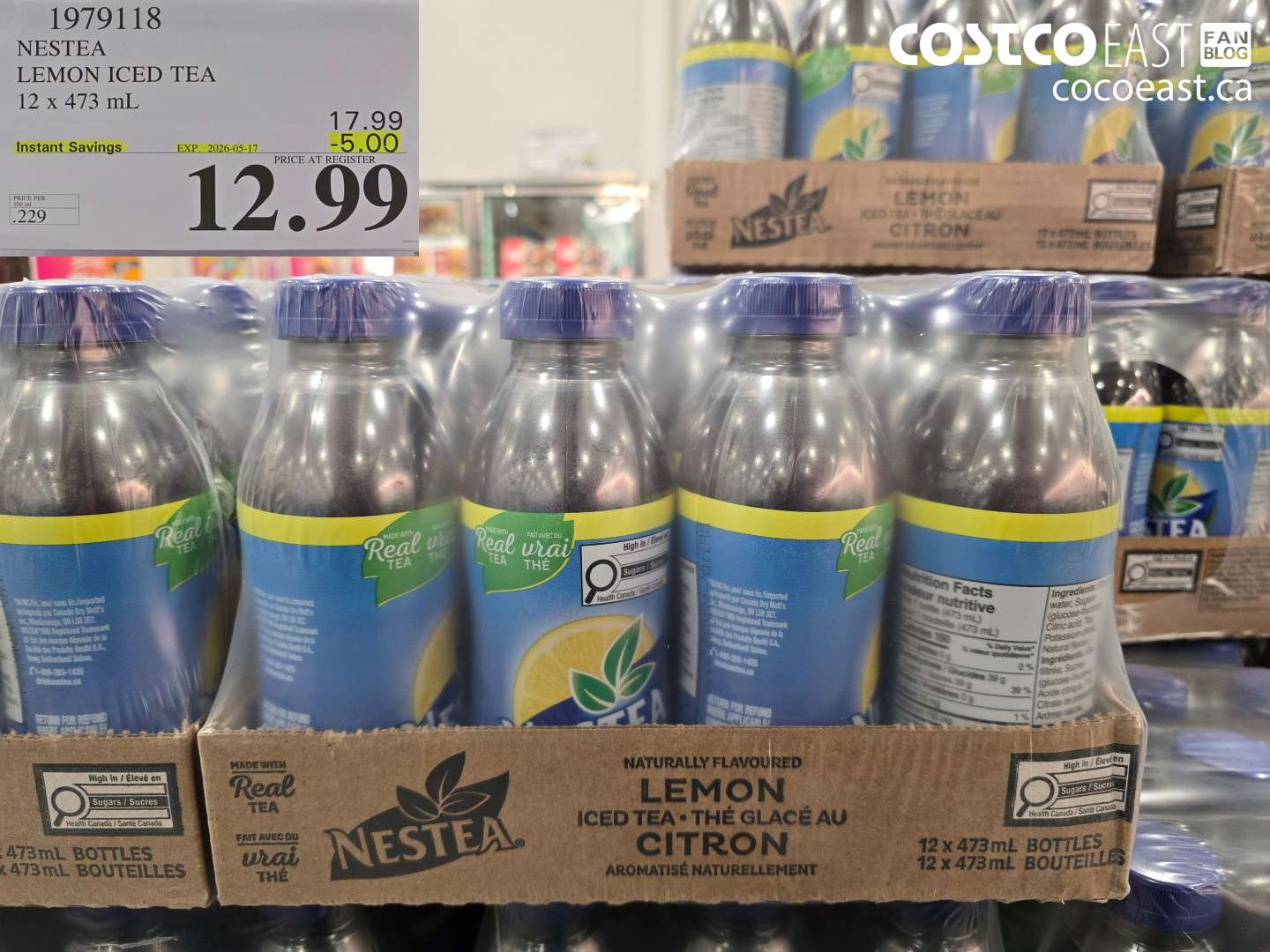 1979118 NESTEA LEMON ICED TEA 12 X 473 ML ($5.00 INSTANT SAVINGS EXPIRES ON 2026-05-17) $12.99
