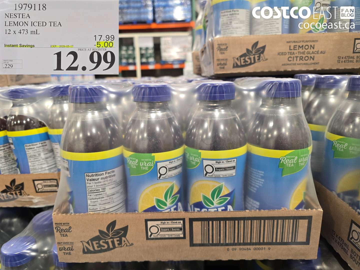 1979118 NESTEA LEMON ICED TEA 12 X 473 ML ($5.00 INSTANT SAVINGS EXPIRES ON 2026-05-17) $12.99