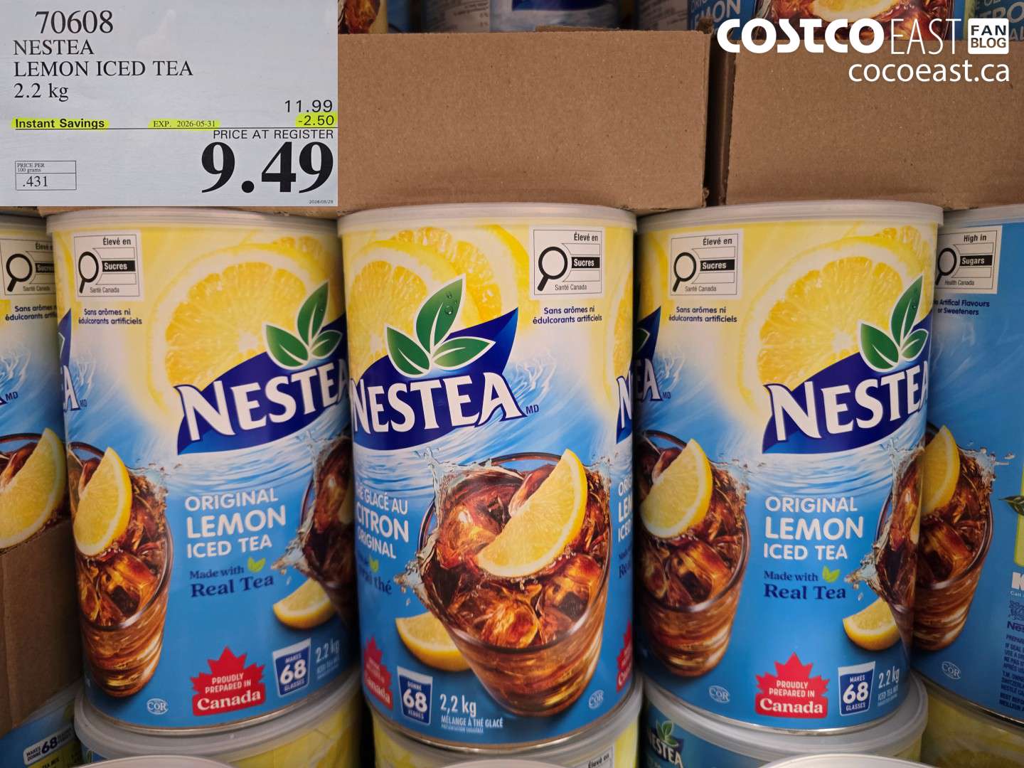 70608 NESTEA LEMON ICED TEA 2.2 KG ($2.50 INSTANT SAVINGS EXPIRES ON 2026-05-31) $9.49